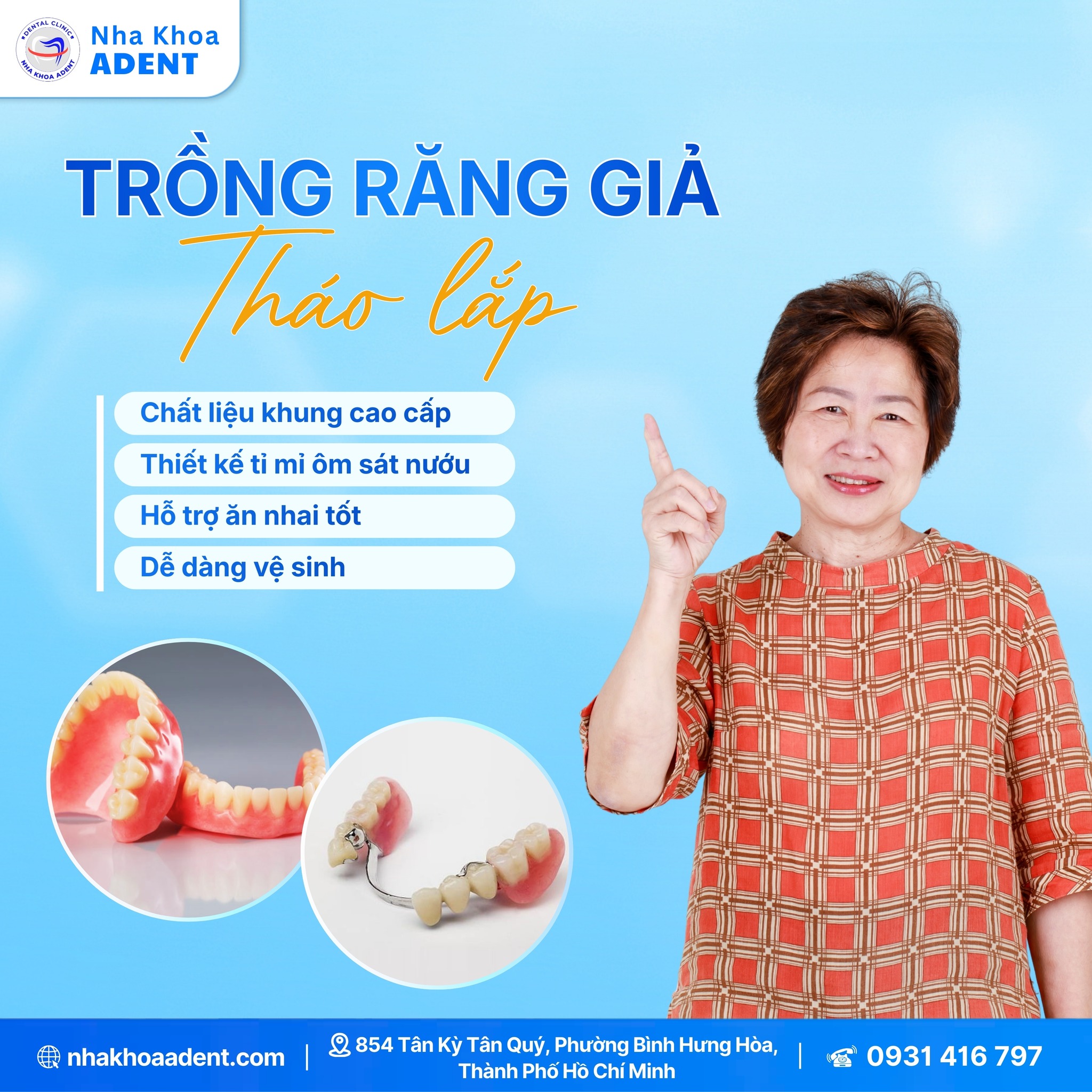 Trồng Răng Giả Tháo Lắp Tại Nha Khoa Adent
